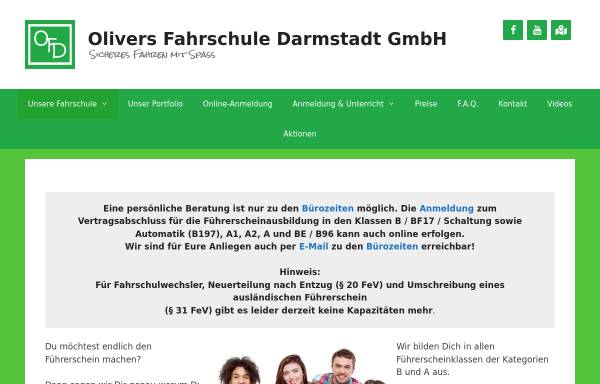 Vorschau von www.olivers-fahrschule-darmstadt.com, Olivers Fahrschule Darmstadt GmbH