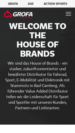 Vorschau der mobilen Webseite www.grofa.com, Grofa GmbH - House of Brands