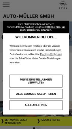 Vorschau der mobilen Webseite opel-mueller-bad-camberg.de, Opel - Auto-Müller GmbH