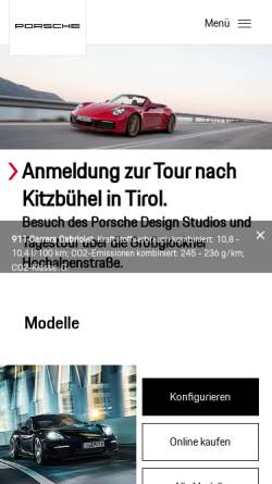 Vorschau der mobilen Webseite www.porsche-kassel.de, Glinicke Sportwagen GmbH