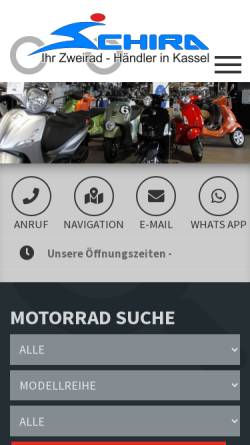 Vorschau der mobilen Webseite www.schira.de, Zweirad Schira