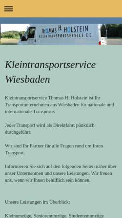 Vorschau der mobilen Webseite www.kleintransportservice.de, Kleintransportservice Thomas Holstein