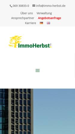 Vorschau der mobilen Webseite www.immo-herbst.de, Immo Herbst GmbH