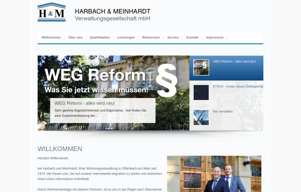 Vorschau von www.harbach-meinhardt.de, Verwaltungsgesellschaft Harbach & Meinhardt mbH