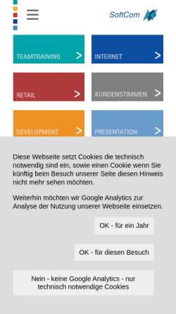 Vorschau der mobilen Webseite www.softcom.info, SoftCom GmbH