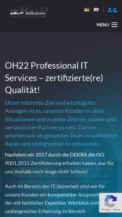 Vorschau der mobilen Webseite systems.oh22.net, oh22systems GmbH