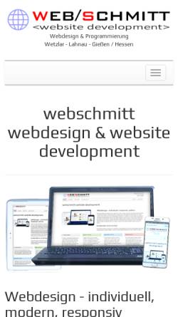 Vorschau der mobilen Webseite www.webschmitt.de, Webschmitt