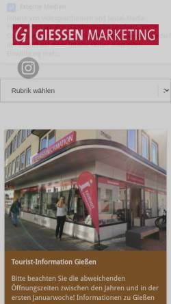 Vorschau der mobilen Webseite www.giessen-entdecken.de, Tourist-Information Gießen