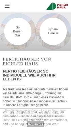 Vorschau der mobilen Webseite www.pichler-haus.at, Pichler GesmbH