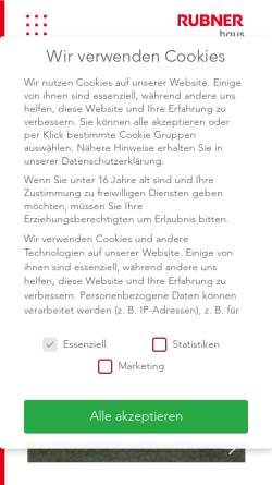 Vorschau der mobilen Webseite www.haus.rubner.com, Rubner Blockhaus AG