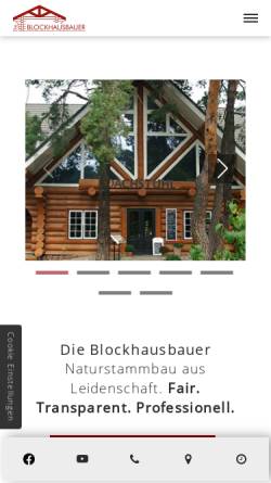 Vorschau der mobilen Webseite www.die-blockhausbauer.de, Die Blockhausbauer GmbH