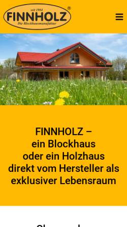 Vorschau der mobilen Webseite www.finnholz.de, Finnholz Wohnblockhäuser und Zimmerei - Ludwig Harald