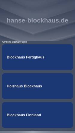 Vorschau der mobilen Webseite www.hanse-blockhaus.de, Hanse Blockhaus GmbH