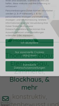 Vorschau der mobilen Webseite thomi-holzbau.ch, Thomi Holzbau