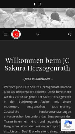 Vorschau der mobilen Webseite www.jc-sakura.de, Judo-Club Sakura Herzogenrath e.V.