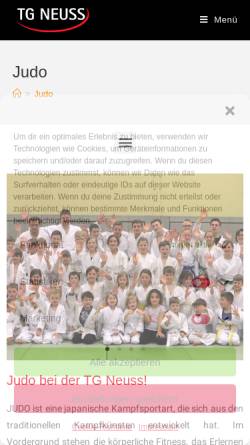 Vorschau der mobilen Webseite www.tg-neuss-judo.de, TG Neuss Judo Abteilung
