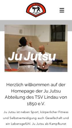 Vorschau der mobilen Webseite www.ju-jutsu-lindau.de, TSV Lindau; Ju-Jutsu Club
