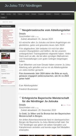 Vorschau der mobilen Webseite www.ju-jutsu-noerdlingen.de, TSV Nördlingen; Ju-Jutsu-Abteilung
