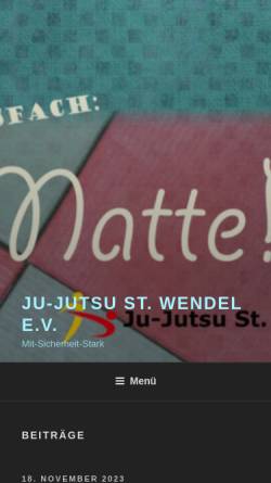 Vorschau der mobilen Webseite www.jjwnd.de, Ju-Jutsu Verein St. Wendel