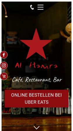 Vorschau der mobilen Webseite www.alhamra.de, Al Hamra Cafe