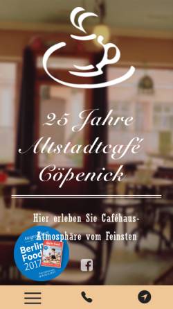 Vorschau der mobilen Webseite www.altstadtcafe.de, Altstadtcafe Cöpenick