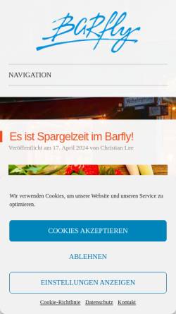 Vorschau der mobilen Webseite www.cafe-barfly.de, Cafe Barfly
