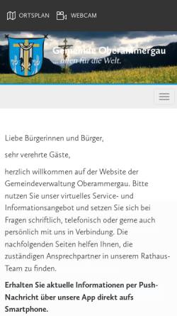 Vorschau der mobilen Webseite www.gemeinde-oberammergau.de, Gemeinde Oberammergau
