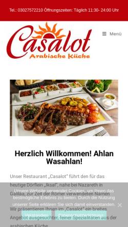 Vorschau der mobilen Webseite casalot.de, Casalot Café-Restaurant