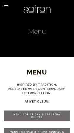 Vorschau der mobilen Webseite www.safranrestaurant.com.au, Restaurant Safran