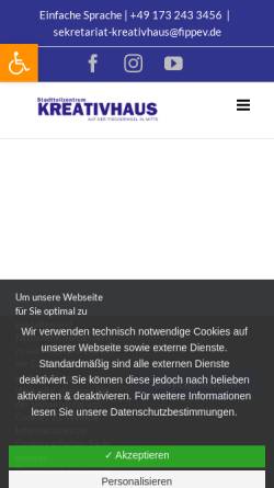 Vorschau der mobilen Webseite www.kreativhaus-tpz.de, Kreativhaus e. V.