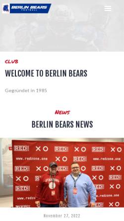 Vorschau der mobilen Webseite berlinbears.de, Berlin Bears