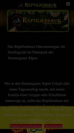 Vorschau der mobilen Webseite www.reptilien-haus.de, Reptilienhaus Oberammergau