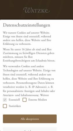 Vorschau der mobilen Webseite www.watzke.de, Ball- und Brauhaus Watzke