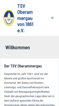 Vorschau der mobilen Webseite www.tsv-oberammergau.de, Turn und Sportverein 1861 e.V.