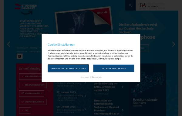 Vorschau von www.ba-dresden.de, Berufsakademie Dresden