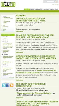Vorschau der mobilen Webseite www.stura.tu-dresden.de, Studentenrat der TU