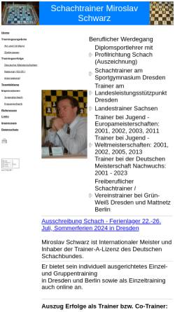 Vorschau der mobilen Webseite www.schachtraining-dresden.de, Schachtraining in Dresden