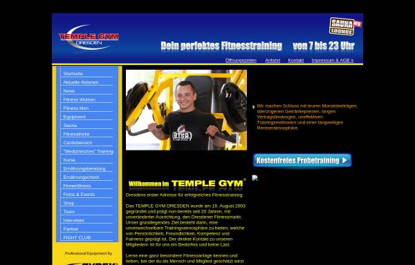 Vorschau von www.t-gym.de, Temple Gym