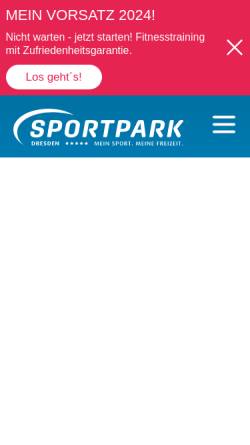 Vorschau der mobilen Webseite www.sportpark-dresden.de, Sportpark Dresden GmbH