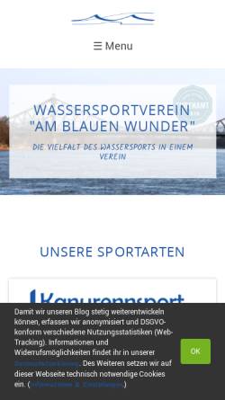 Vorschau der mobilen Webseite wsv-am-blauen-wunder.de, Wassersportverein Am Blauen Wunder e.V.