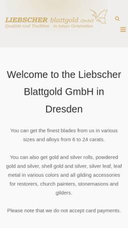 Vorschau der mobilen Webseite www.blattgold-dresden.de, Dresdner Blattgold GmbH