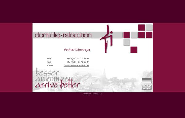 Vorschau von www.domicilio-relocation.de, Domicilio Relocation - Andrea Schlesinger