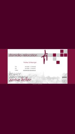 Vorschau der mobilen Webseite www.domicilio-relocation.de, Domicilio Relocation - Andrea Schlesinger