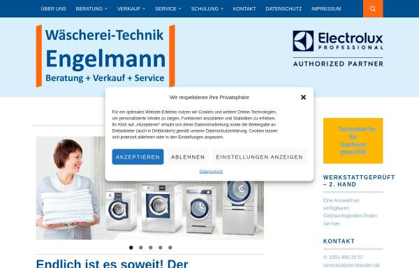 Vorschau von www.wte-dresden.de, Wäschereitechnik Engelmann
