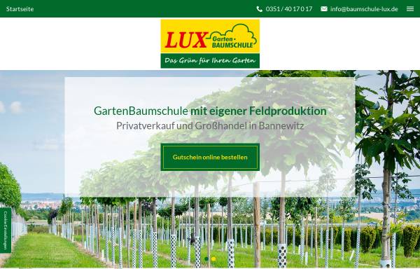 Vorschau von www.baumschule-dresden.de, Gartenbaumschule Lux