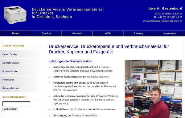 Vorschau von www.druckerservice-dresden.de, Druckerservice Uwe A. Gretenkord