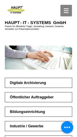 Vorschau der mobilen Webseite www.haupt-it.de, Haupt-IT-Systems GmbH