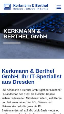 Vorschau der mobilen Webseite kb-dd.de, Kerkmann & Berthel