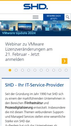 Vorschau der mobilen Webseite www.shd-online.de, SHD System-Haus