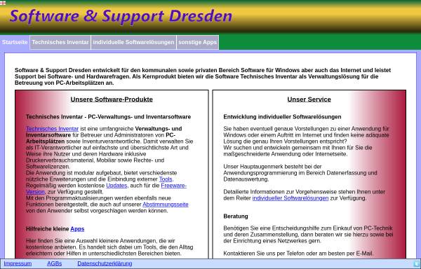 Vorschau von www.sosudresden.de, Software und Support Dresden
